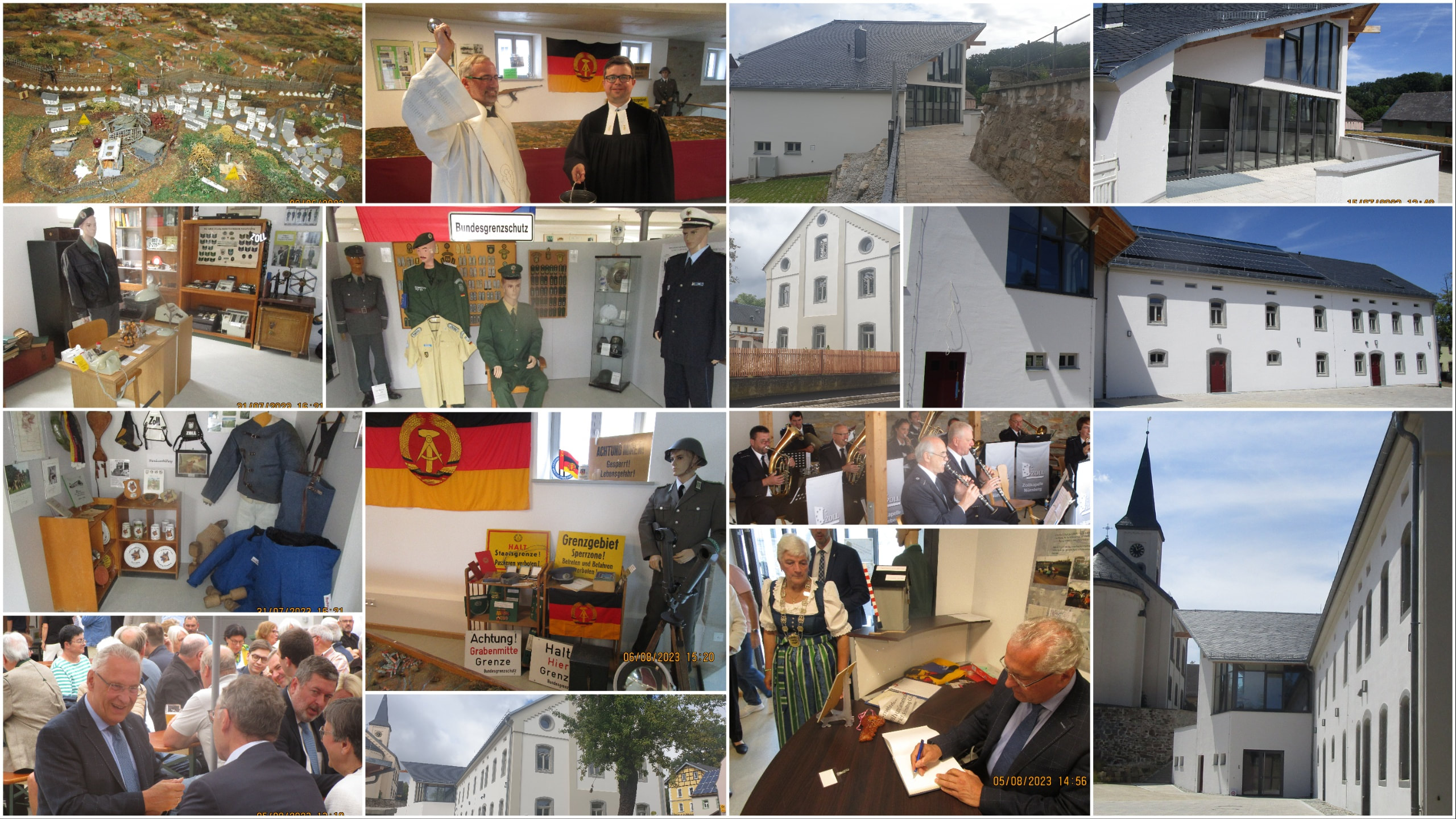 Collage historischer Impressionen aus dem Bayerischen Grenzmuseum